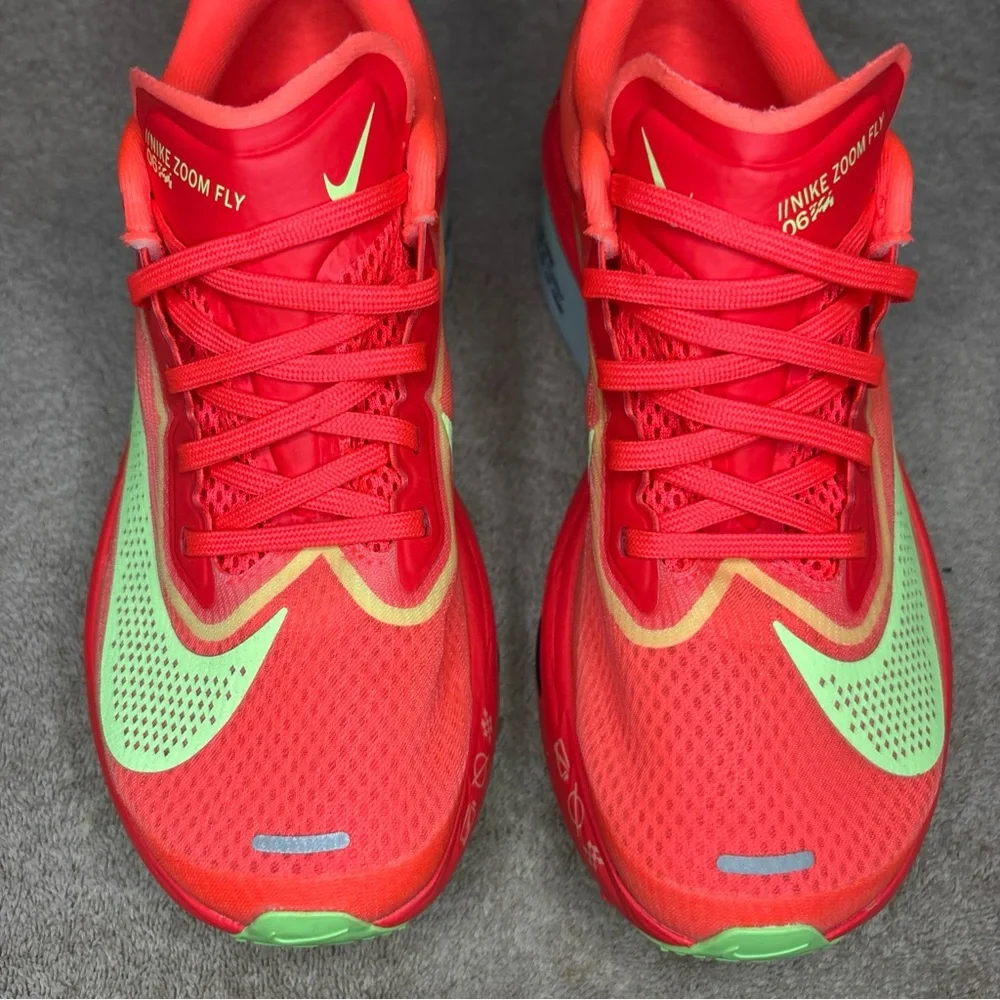 Nike Zoom Fly 6 Women's Running Shoes Bright Crimson/Lime Blast, Size 5.5 - Picture 4 of 10